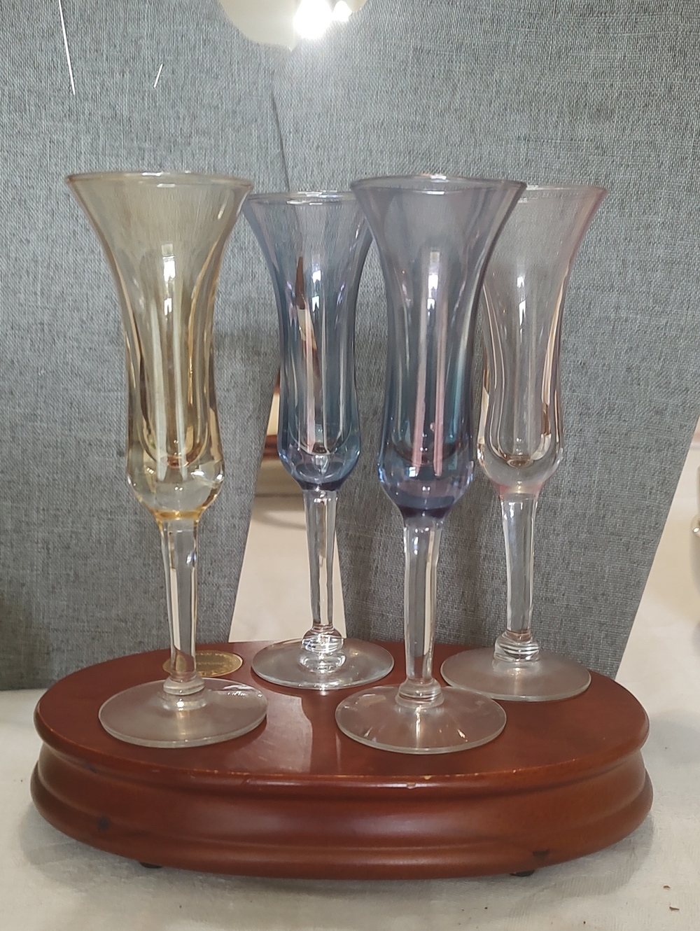 Colored Crystal Champagne Flutes - Set of 4